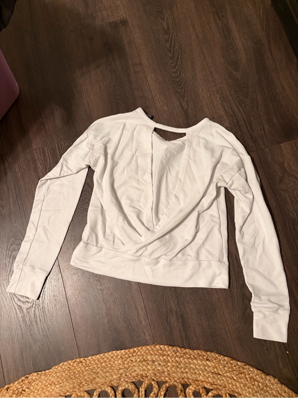 Nike White Women’s Long-Sleeve Open-Back Sweatshirt XS